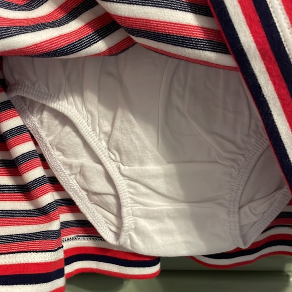 Janie & Jack Striped Ruffle Patriotic Casual Dress - Picture 8 of 9